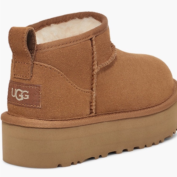 Kids Classic Ultra Mini Platform UGG size 4 Chestnut - Picture 8 of 11
